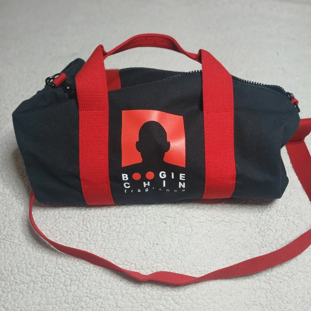 Boogie Chin Black Red Duffel Gym Travel Bag